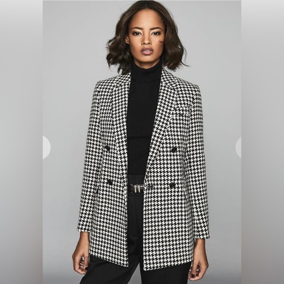 Reiss Jackets & Blazers - Reiss Rose Double Breasted Puppytooth Blazer